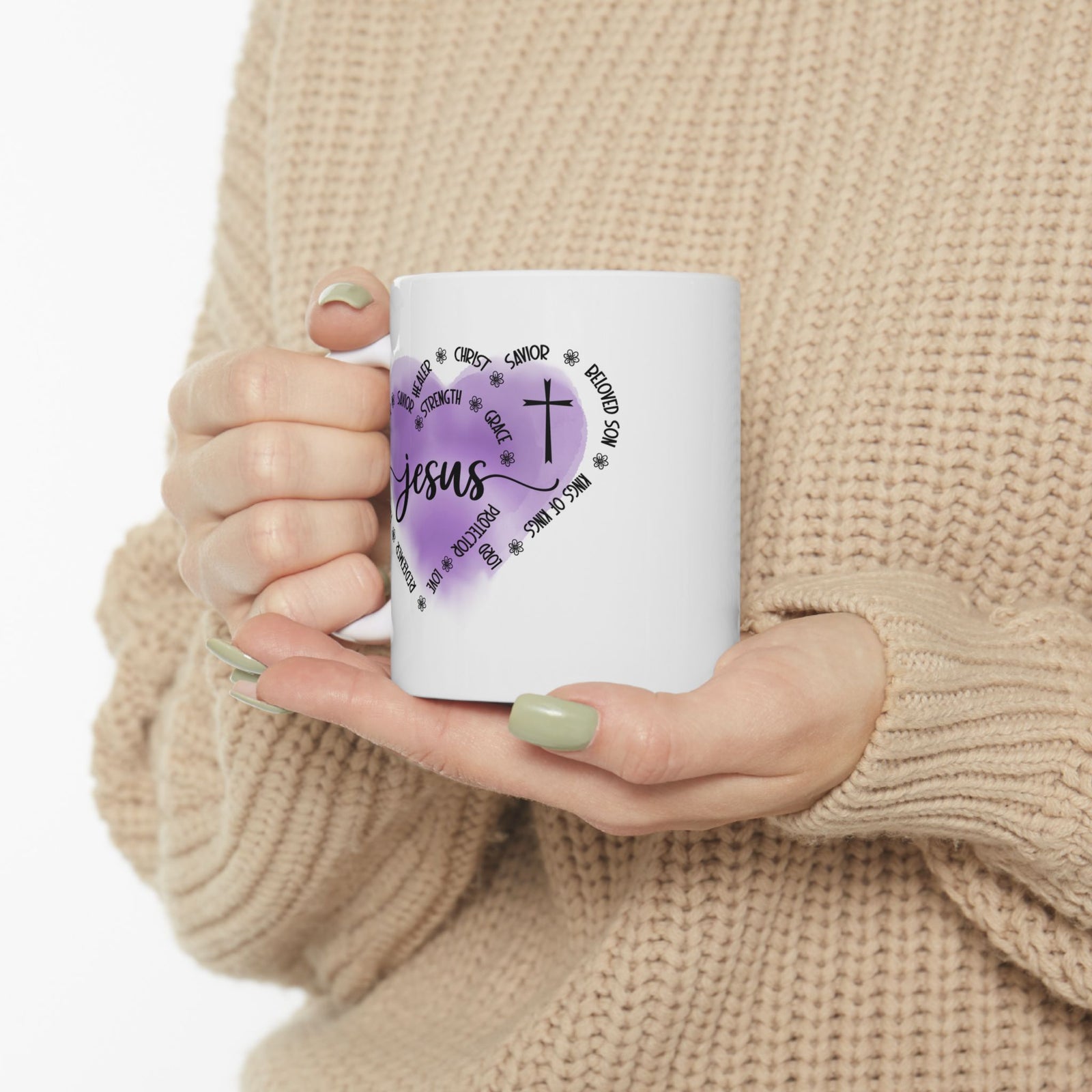 Jesus King of Kings - Christian Cross Coffee Cup (11oz & 15oz) - Sydney So Sweet