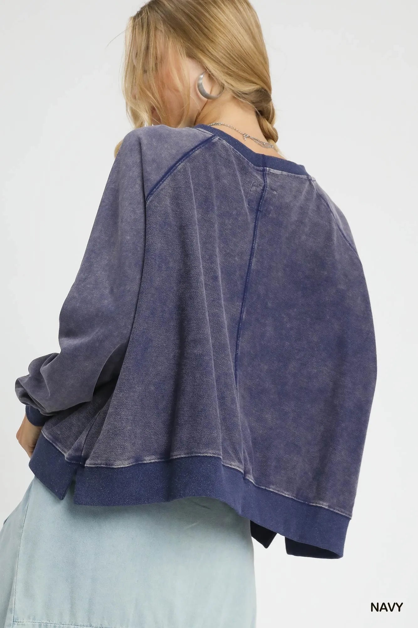 Umgee Mineral Wash French Terry Sweatshirt - Sydney So Sweet