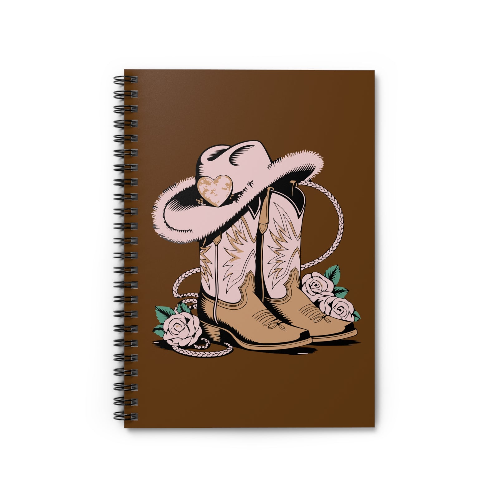 Cowgirl Boots & Hat Floral Western Notebook