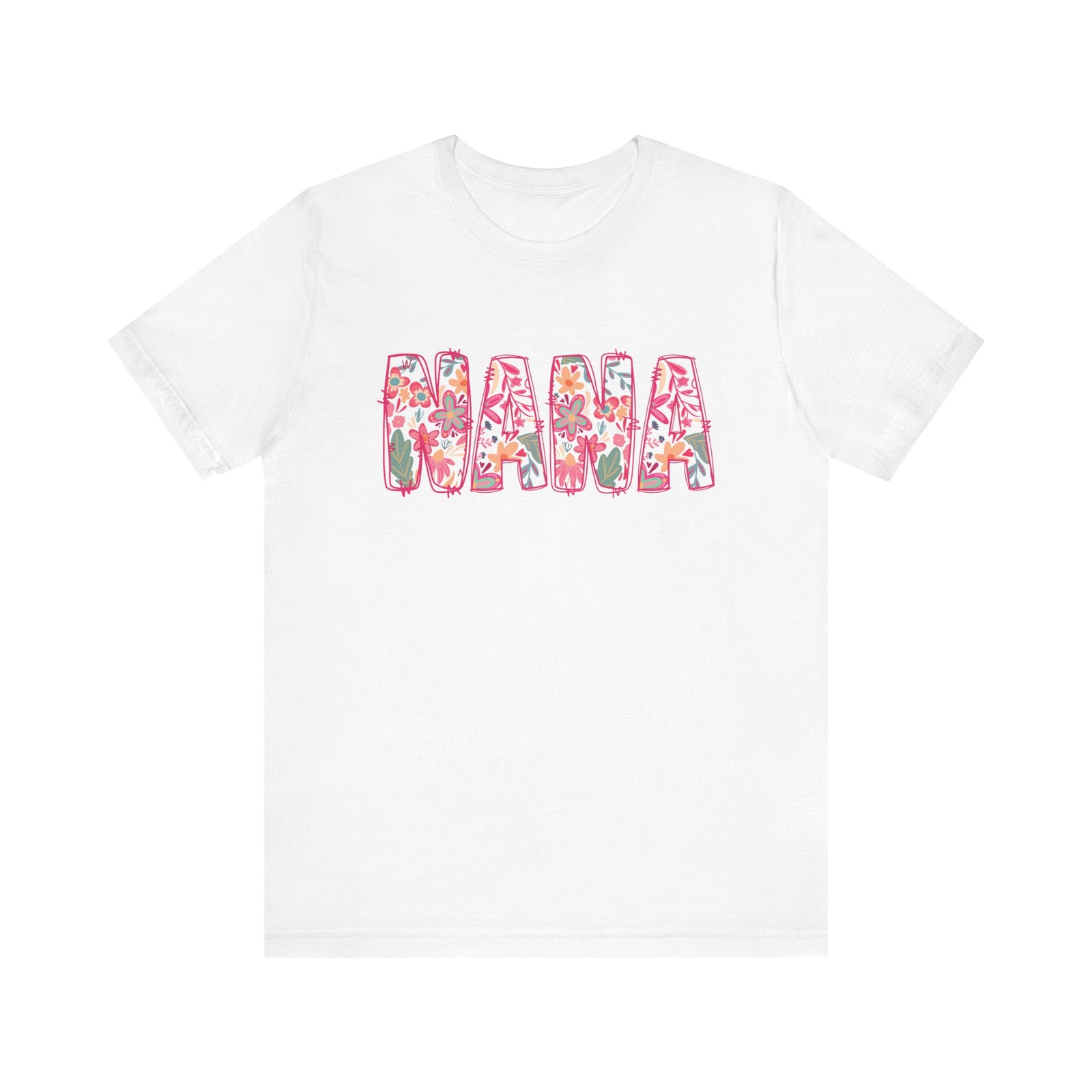 Nana Boho Pink Floral Graphic T‑Shirt Flower Pattern Grandmother Tee