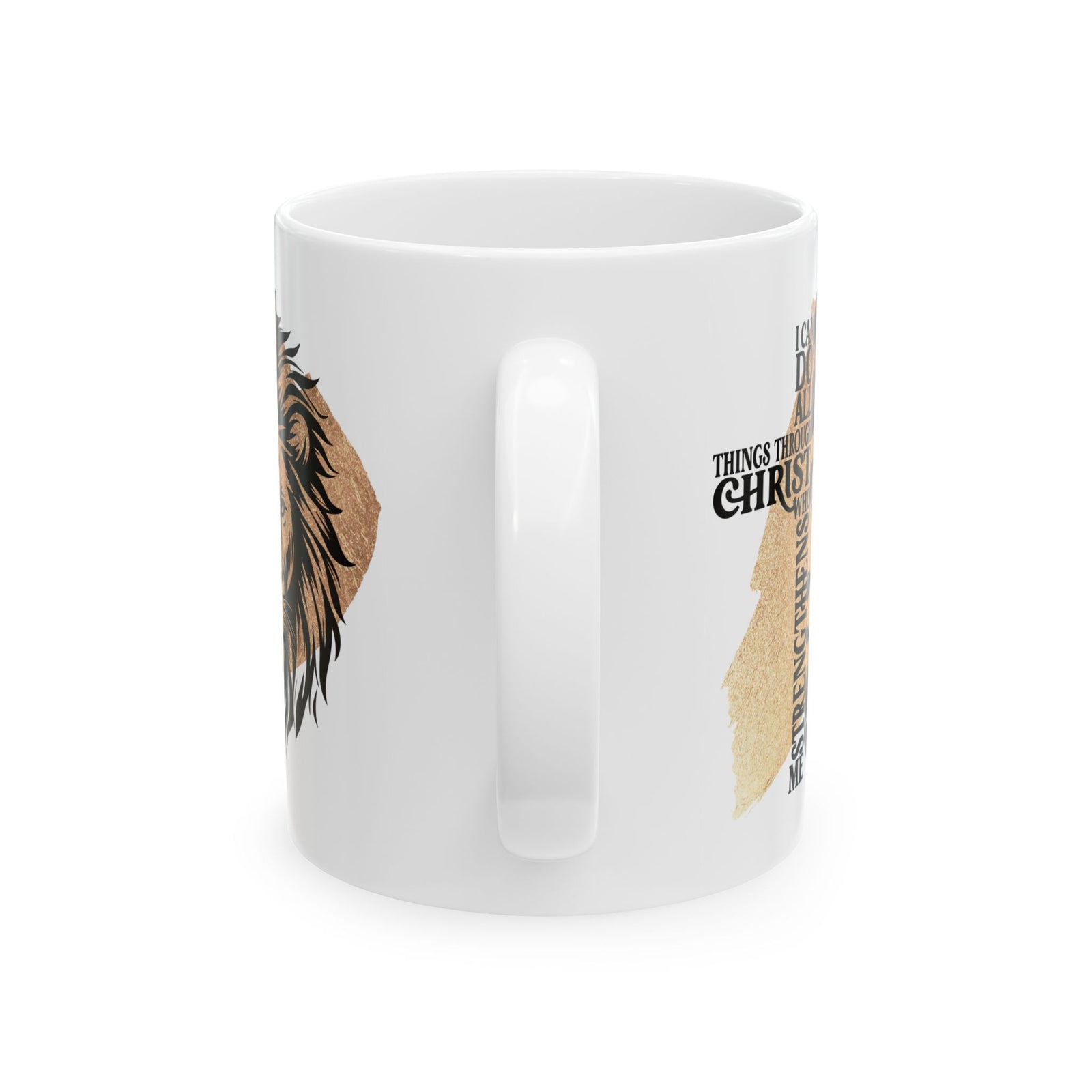 All Things Through Christ Christian Ceramic Coffee Cup (11oz, 15oz) - Sydney So Sweet