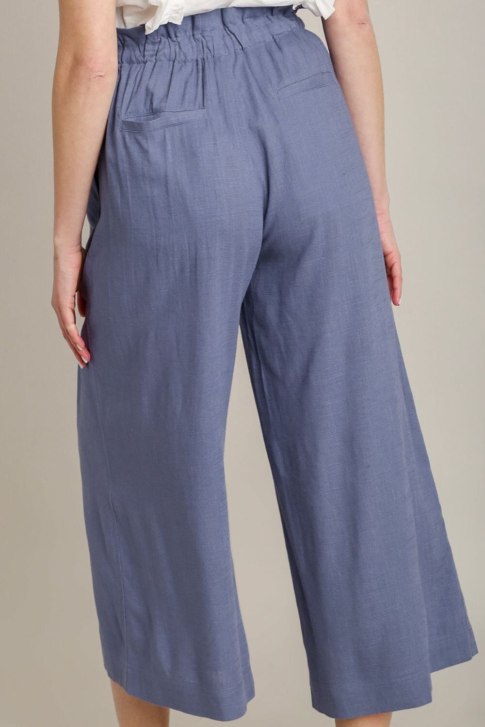 Umgee Full Size Linen Wide Fit Pants with Drawstring Plus Size - Sydney So Sweet