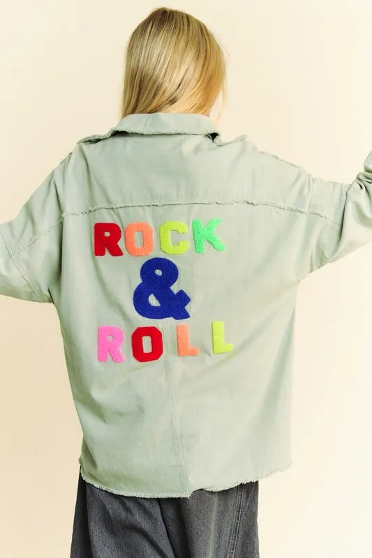 Davi & Dani Multi Color Rock & Roll Fringed Hem Loose Fit Shacket - Sydney So Sweet