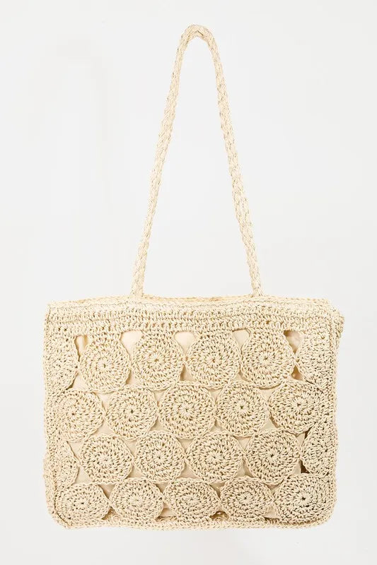 Fame Square Braided Pattern Tote Bag - Sydney So Sweet