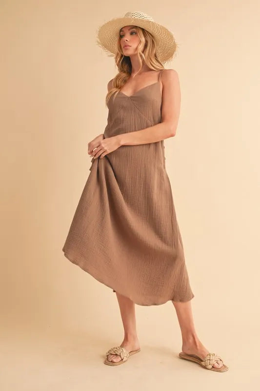 Aemi+Co Side Button Midi Cami Dress - Sydney So Sweet