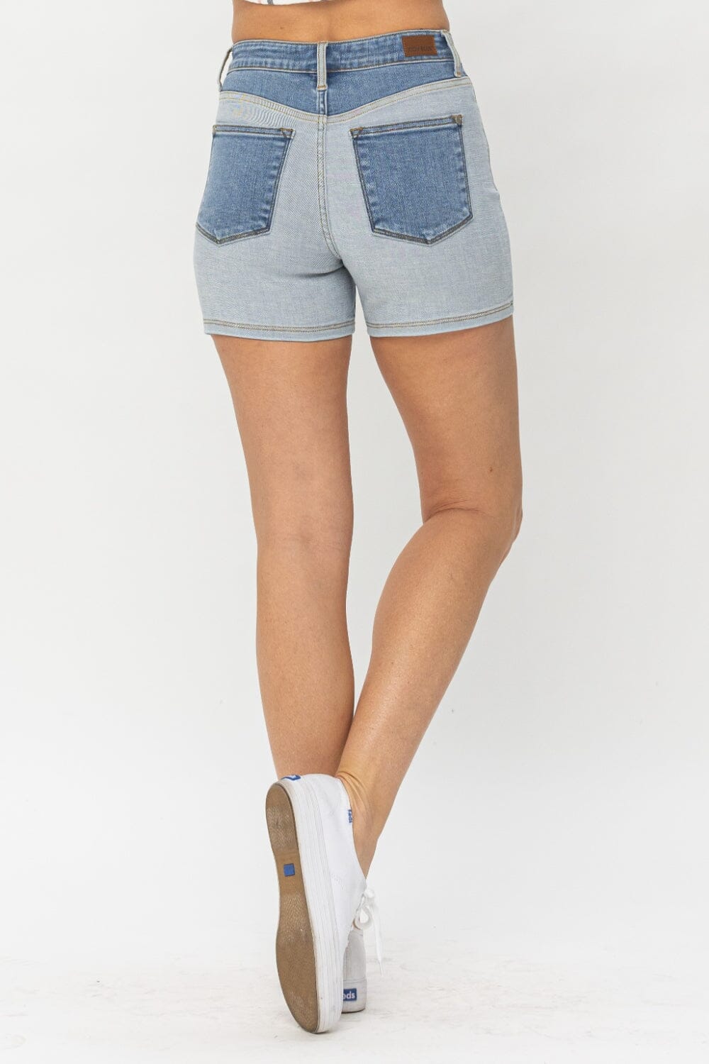 Judy Blue Full Size Color Block Denim Shorts - Sydney So Sweet