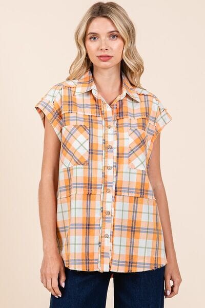 Mittoshop Mineral Wash Plaid Button Down Shirt - Sydney So Sweet