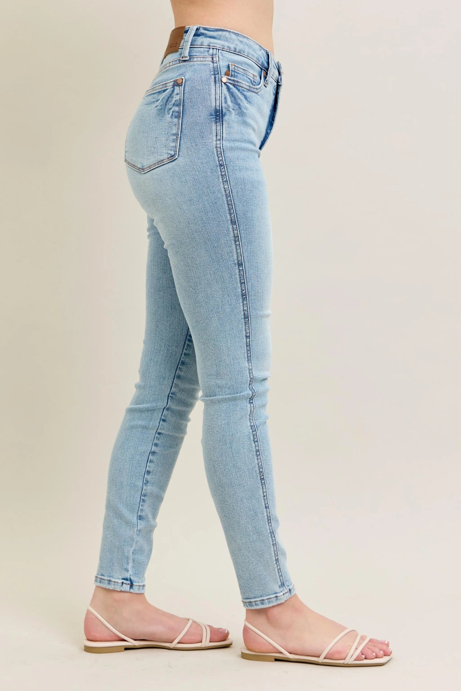 Judy Blue Full Size Mr Tummy Control Vintage Wash Skinny Jeans Plus Size - Sydney So Sweet
