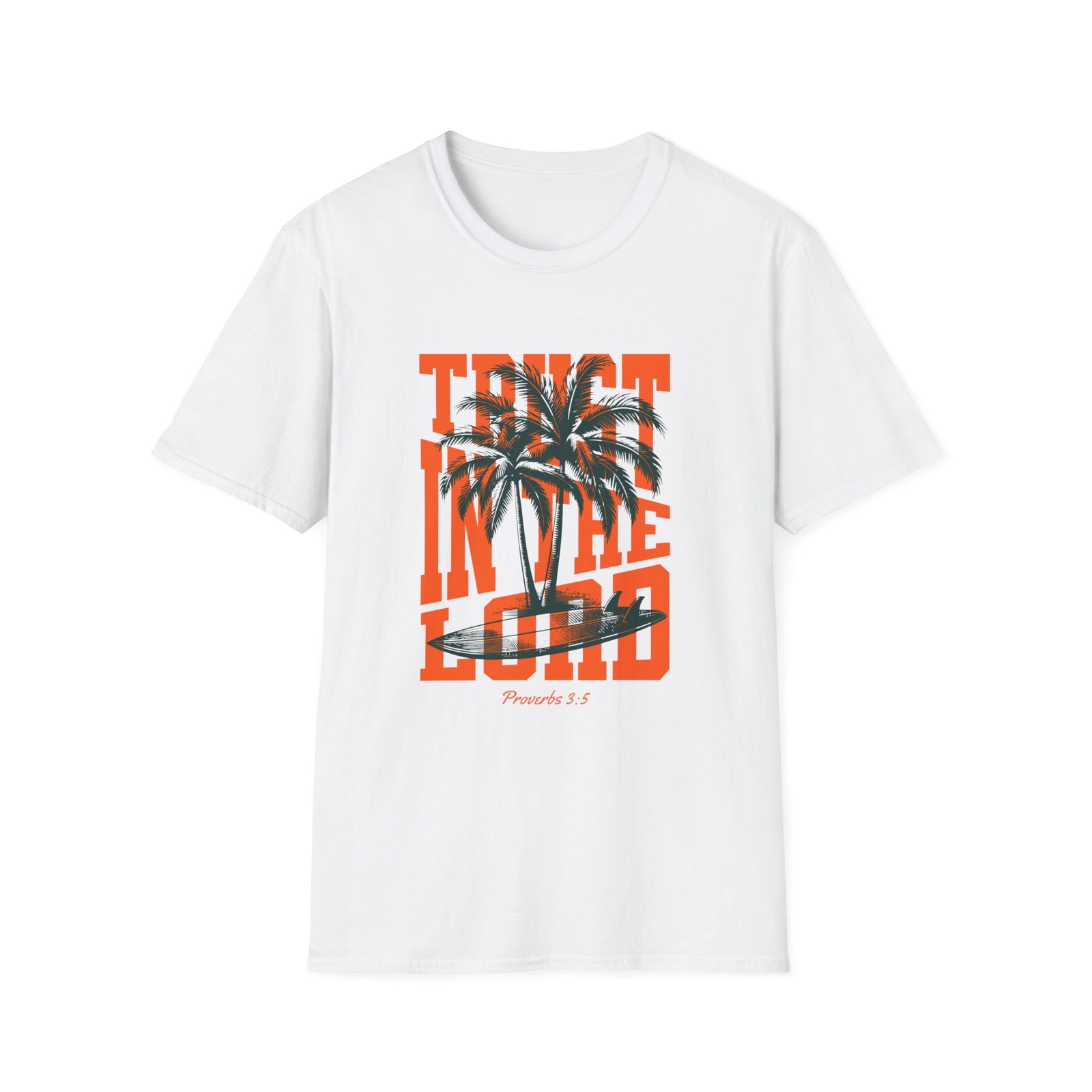 Trust in the Lord Palm Trees T-Shirt Summer Christian Faith Tee