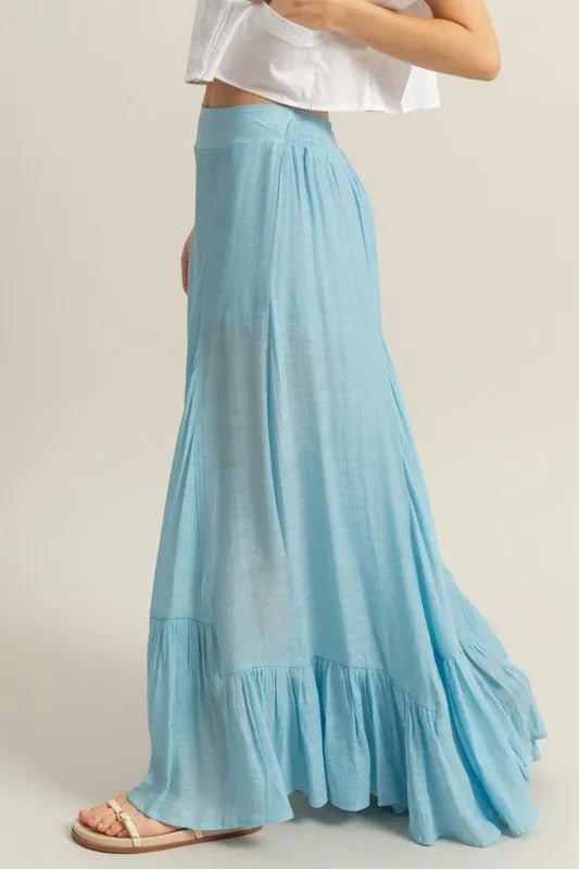 HYFVE High-Waist Ruffle Flared Wide Leg Pants - Sydney So Sweet