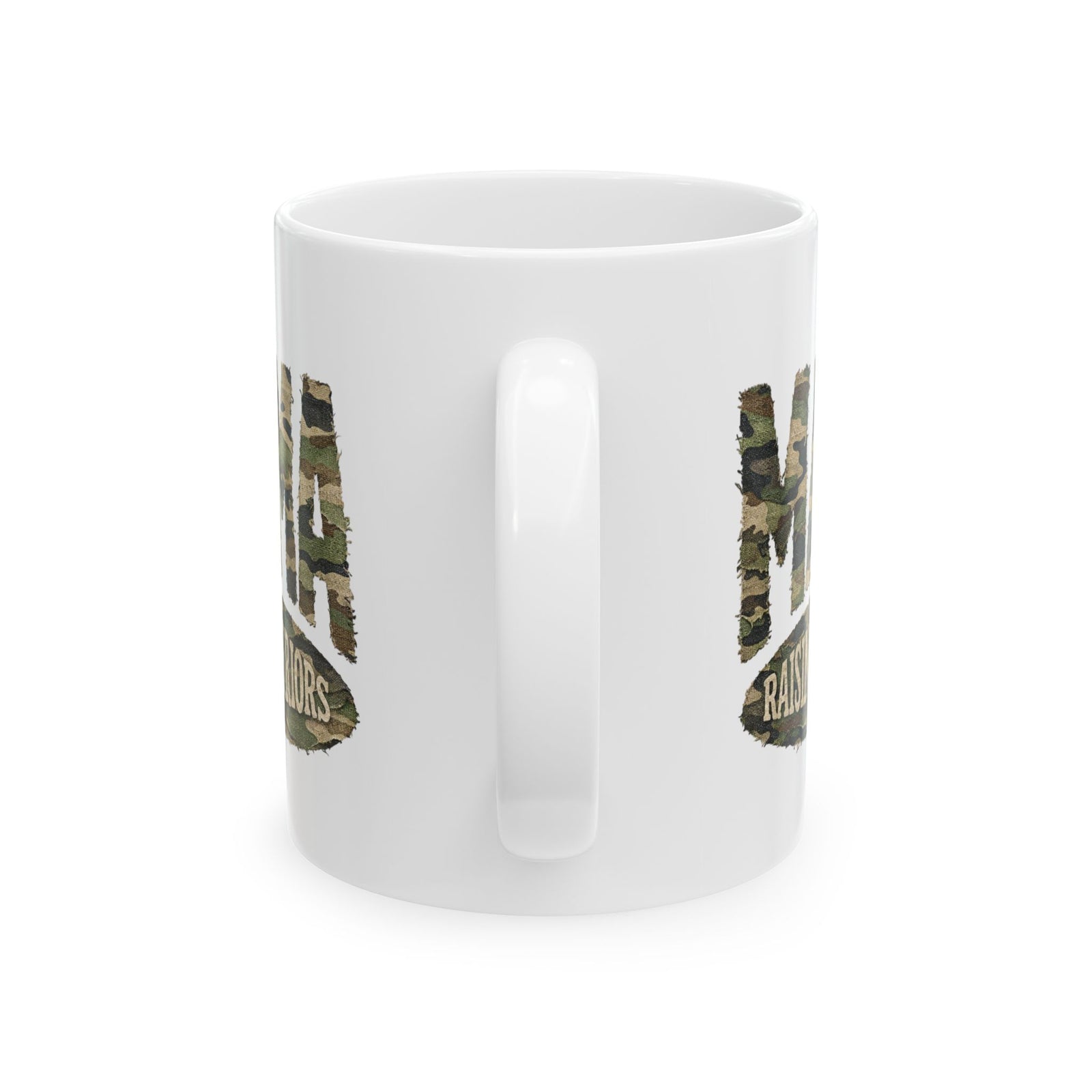 Camo Mama Raising Warriors Cute Ceramic Mug Coffee Cup (11oz & 15oz)