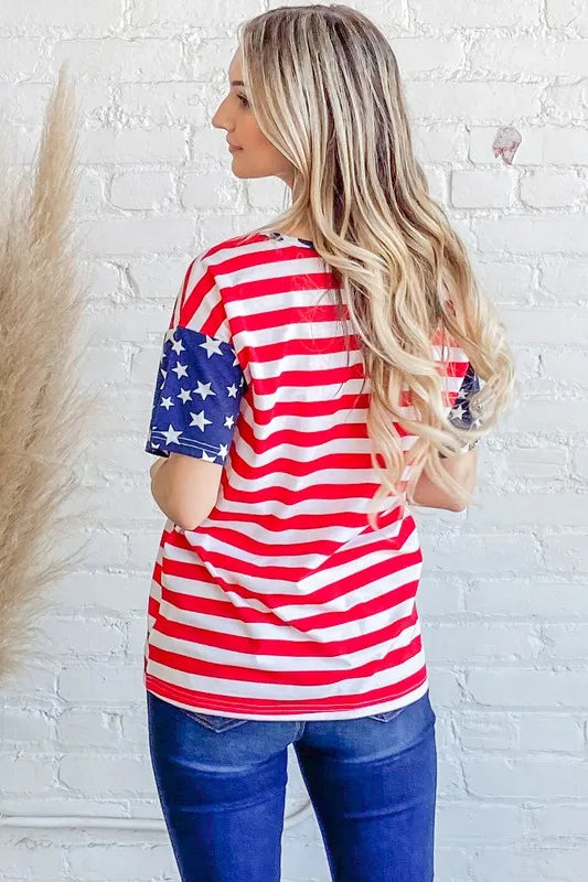 And The Why American Flag Short Sleeve Top - Sydney So Sweet