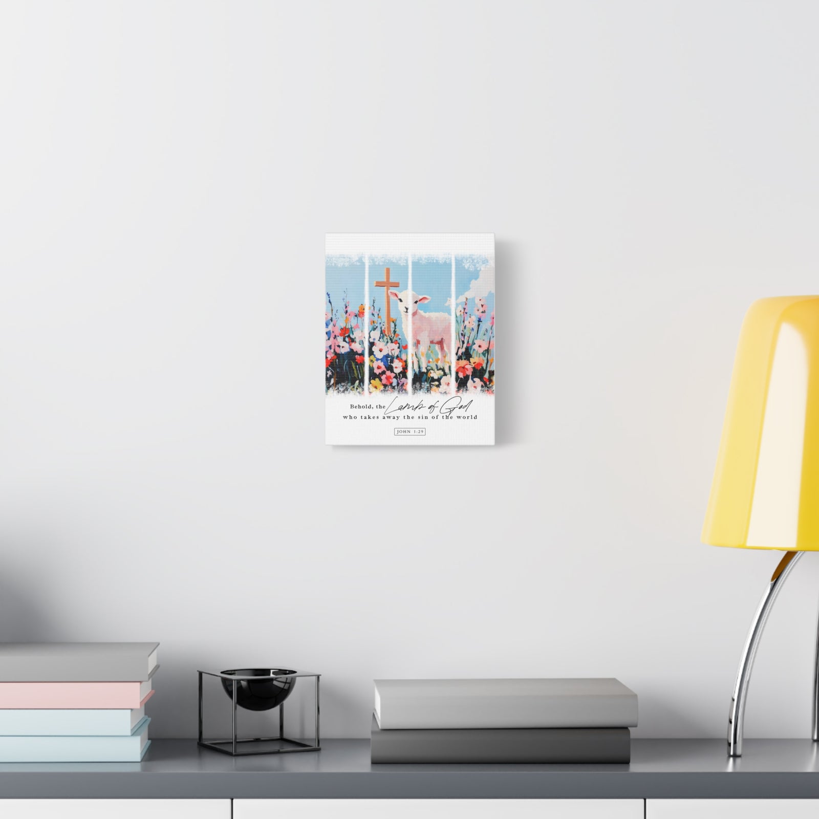 Lamb of God Canvas Wall Art John 1:29 Scripture Print