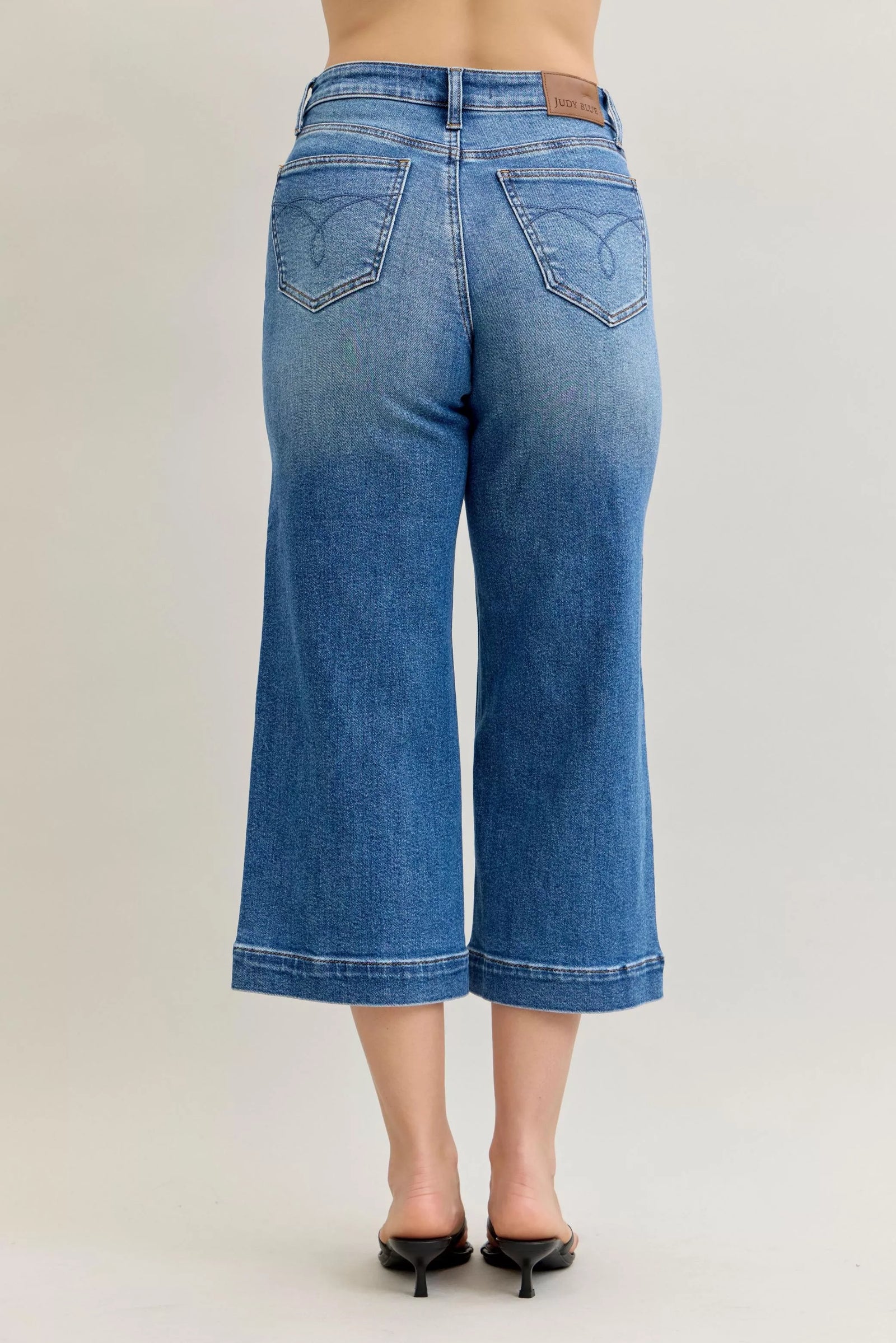 Judy Blue Mid Rise Crop Wide Leg Jeans - Sydney So Sweet