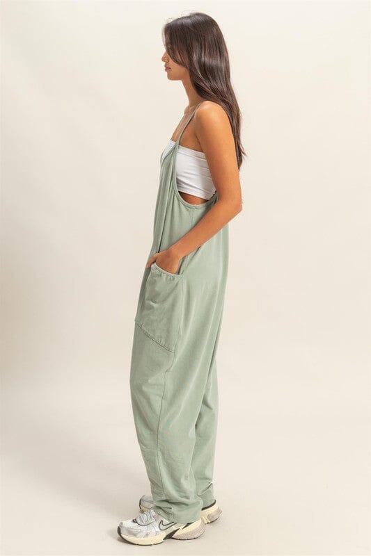 HYFVE Relaxed Fit Mineral Washed Overalls with Pockets - Sydney So Sweet