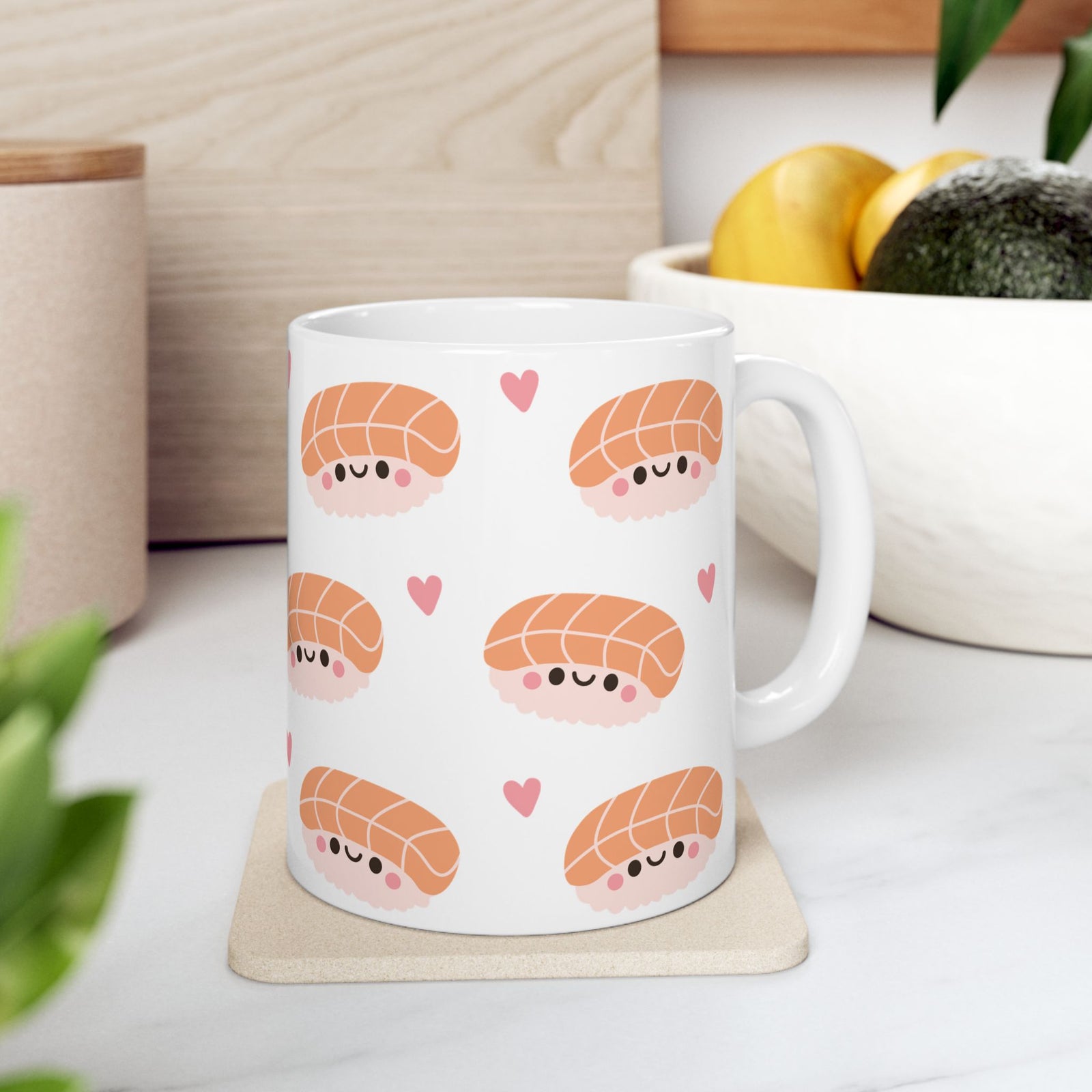 Kawaii Sushi Cute Ceramic Mug Coffee Cup (11oz & 15oz)