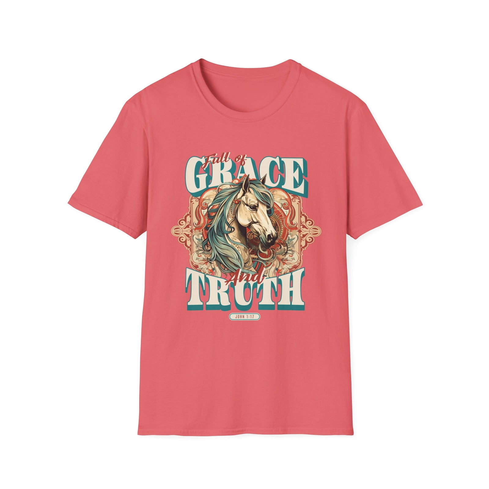 Full of Grace and Truth Horse T-Shirt Faith-Inspired Christian Graphic Tee