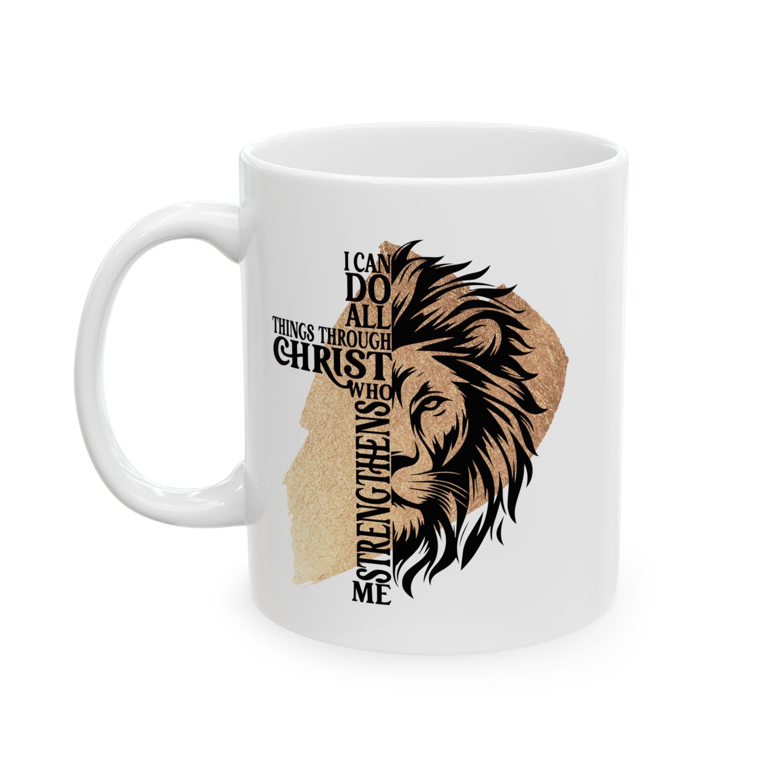All Things Through Christ Christian Ceramic Coffee Cup (11oz, 15oz) - Sydney So Sweet