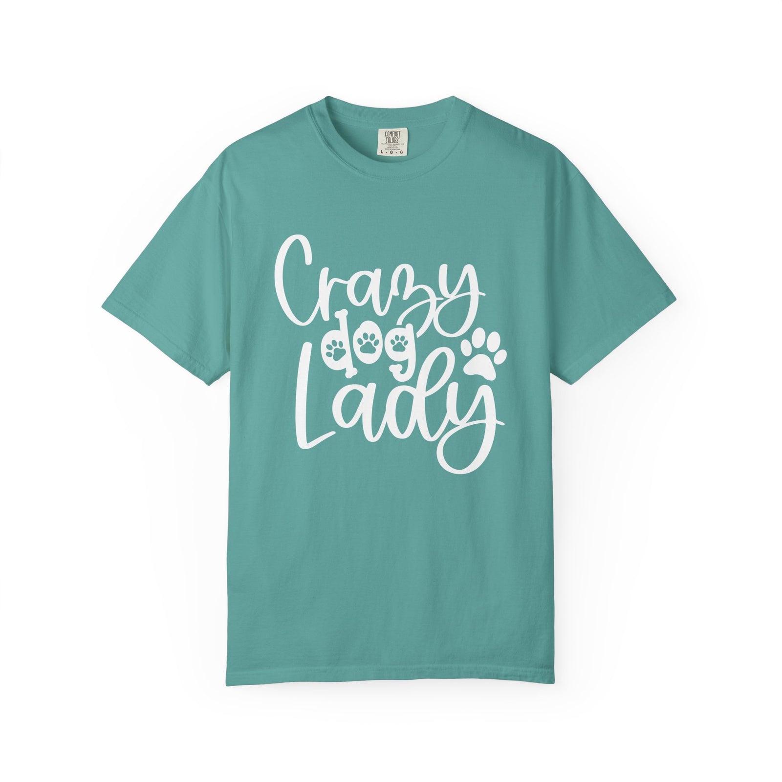 Crazy Dog Lady T-Shirt Paw Print Graphic Tee for Dog Moms