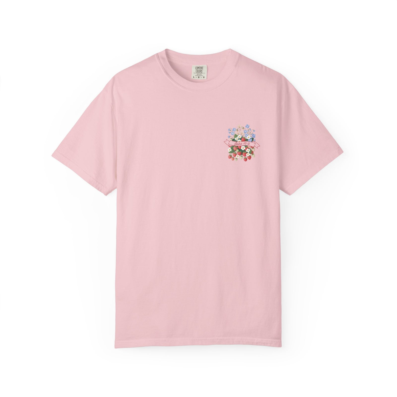 Bear Good Fruit John 15:5 Strawberry T-Shirt Christian Floral Bouquet Tee