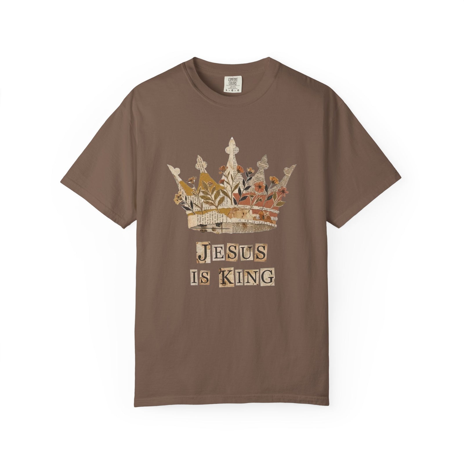 Jesus Is King Collage & Crown T-Shirt Faith-Based Christian Distressed Tee