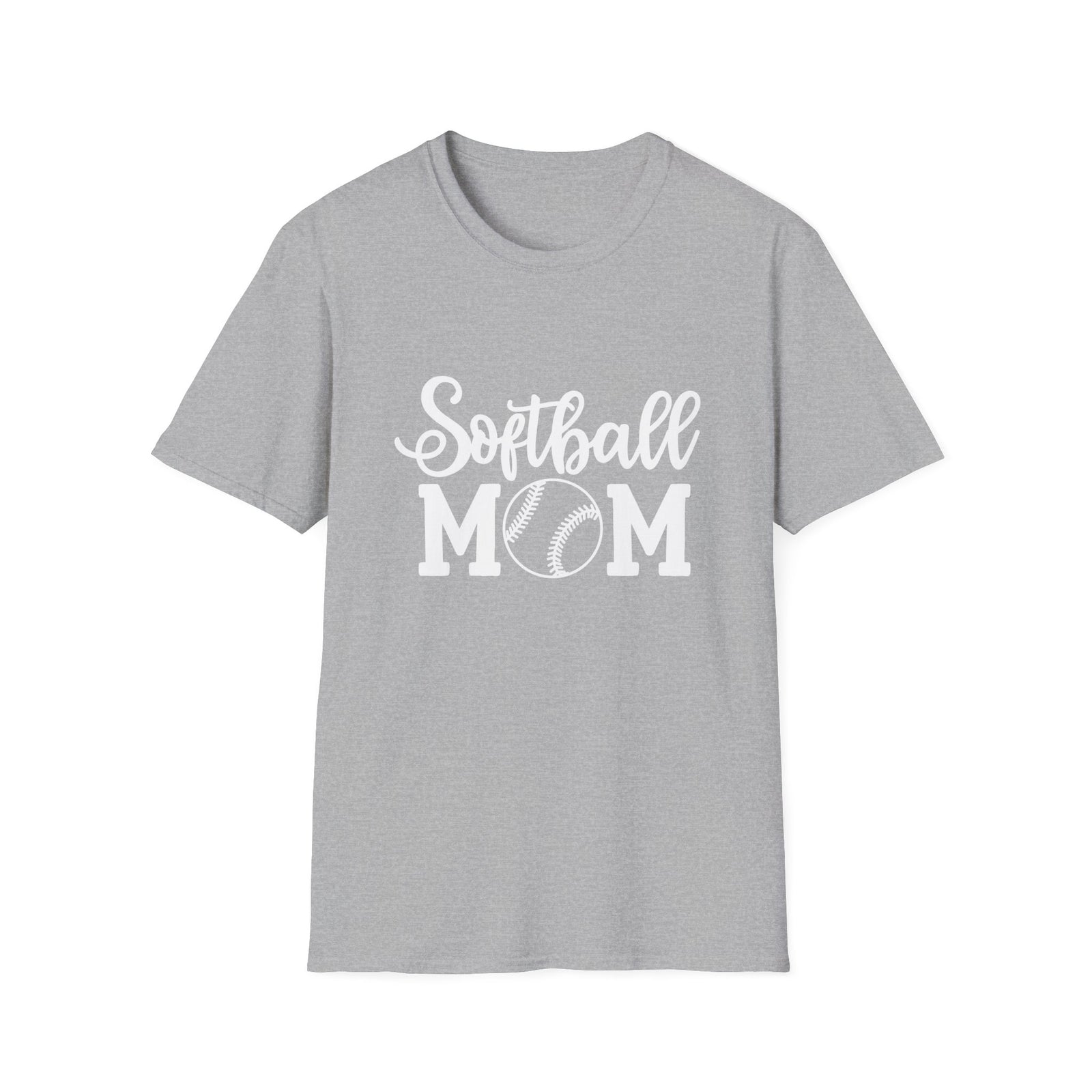 Softball Mom Classic Graphic T-Shirt Cute Sports Mom Tee (12 Team Colors)
