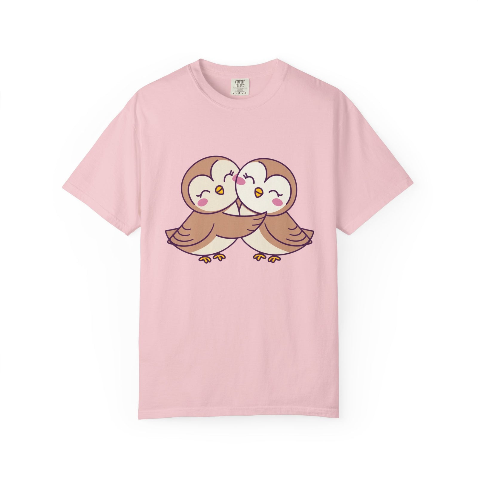 Cute Kissing Owls Graphic T-Shirt Unisex Short Sleeve Tee - Sydney So Sweet