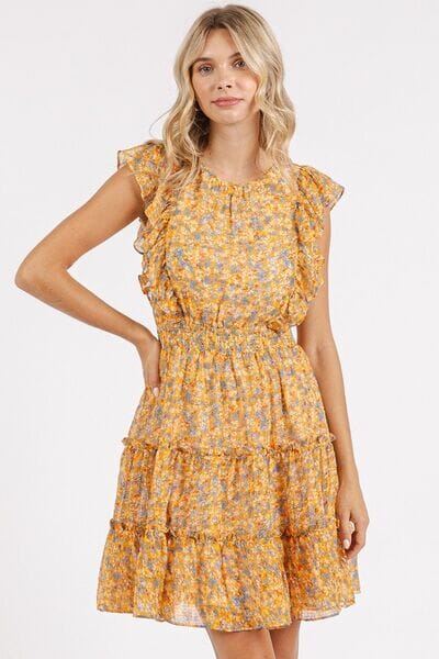 Mittoshop Ditsy Floral Print Ruffle Chiffon Mini Dress - Sydney So Sweet