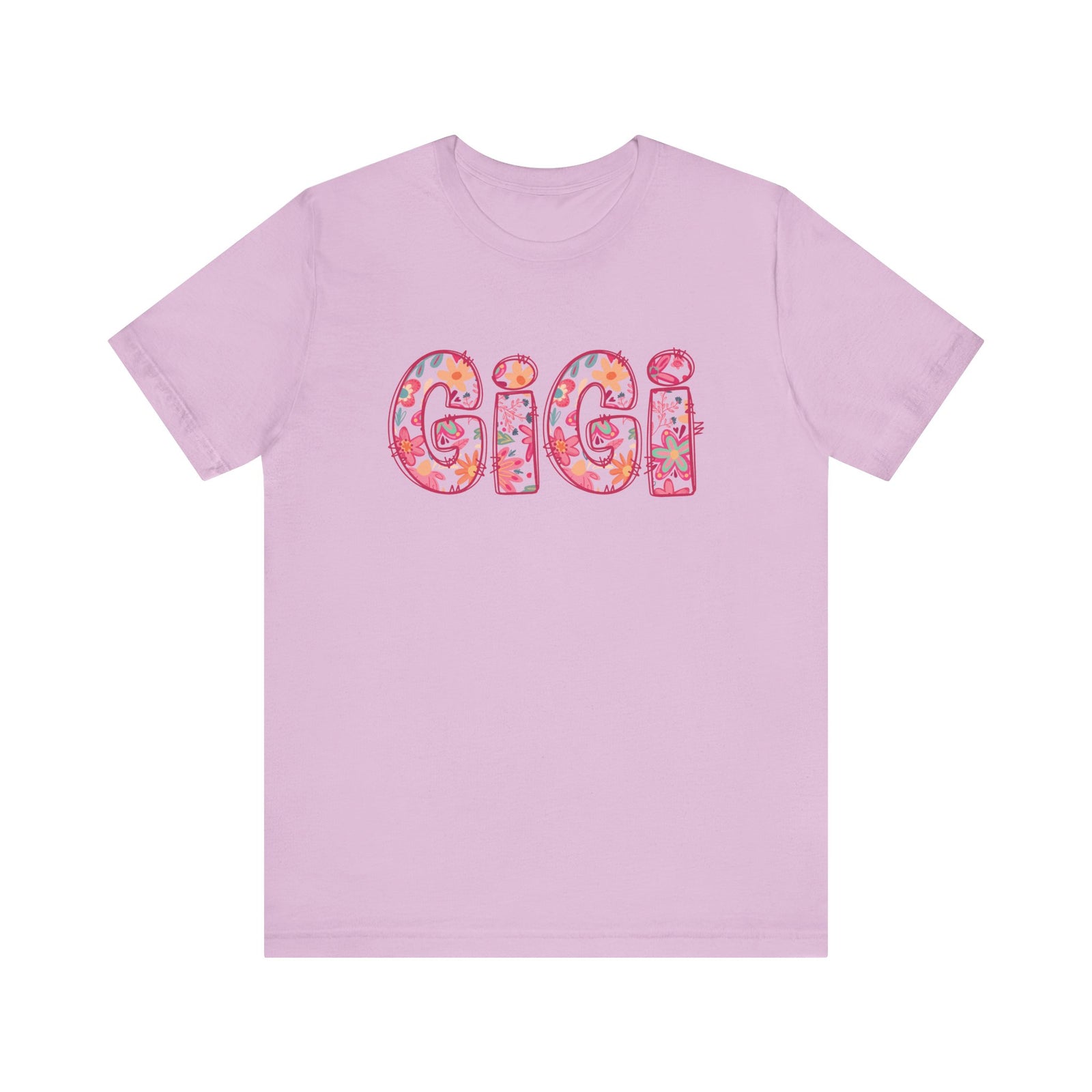Gigi Boho Pink Floral Graphic T‑Shirt Flower Pattern Grandmother Tee