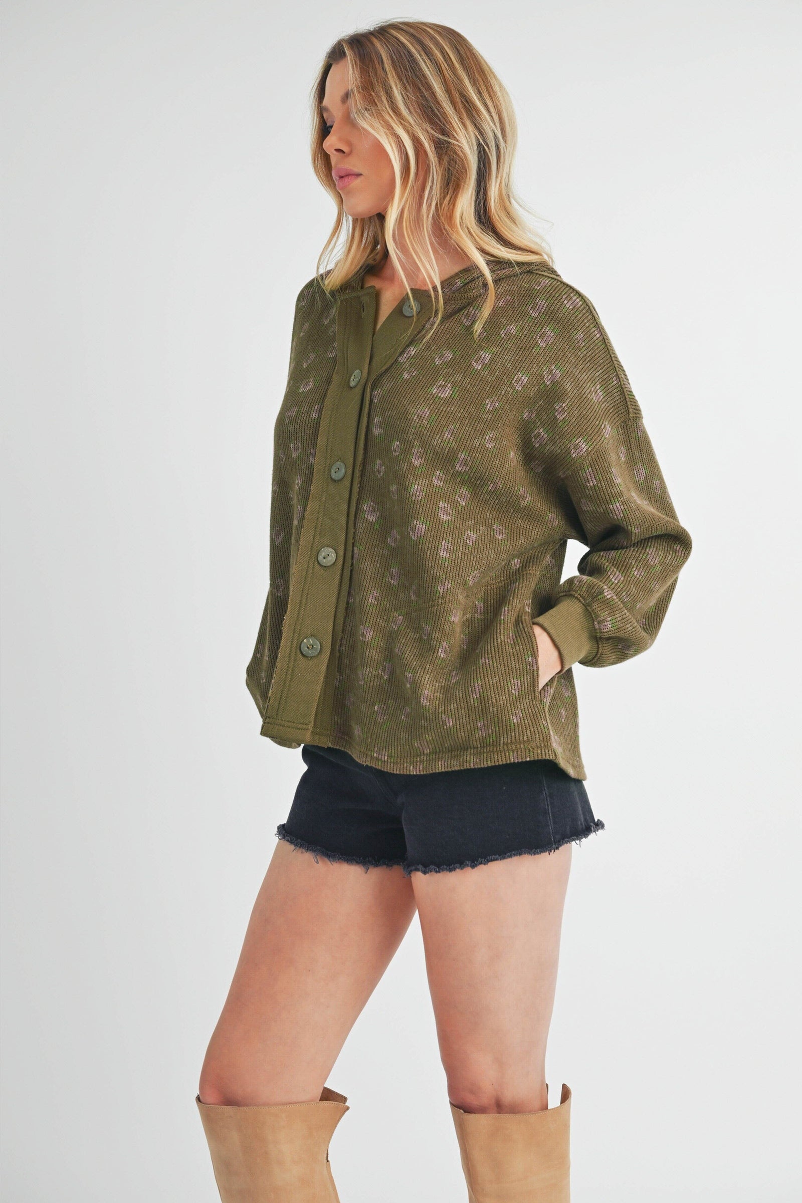Aemi + Co Floral Button Up Hooded Jacket - Sydney So Sweet