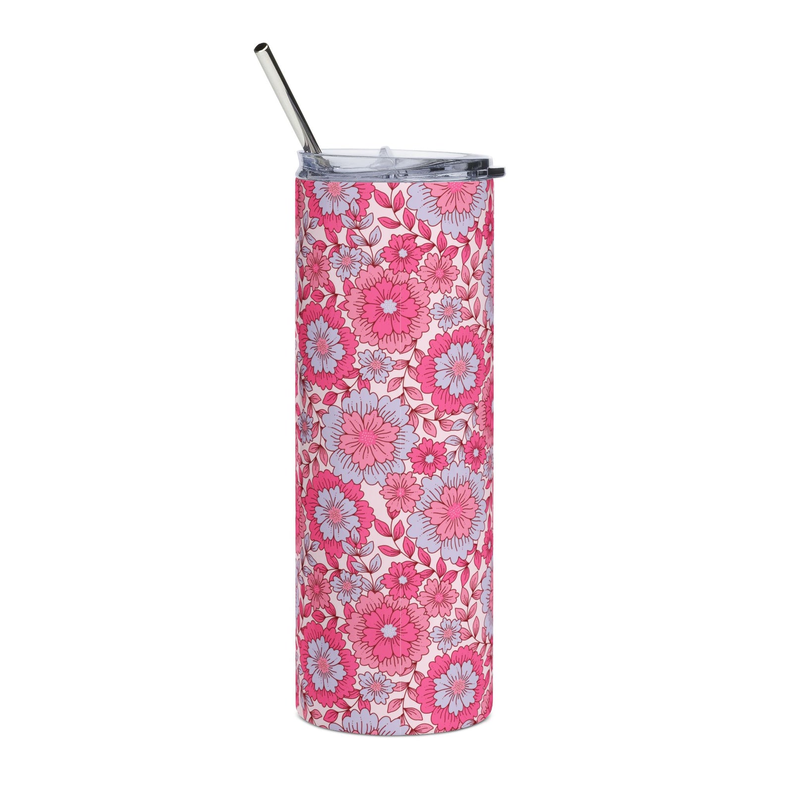 Coquette Pink Daisy Bloom 20oz Floral Stainless Steel Tumbler Insulated Travel Cup