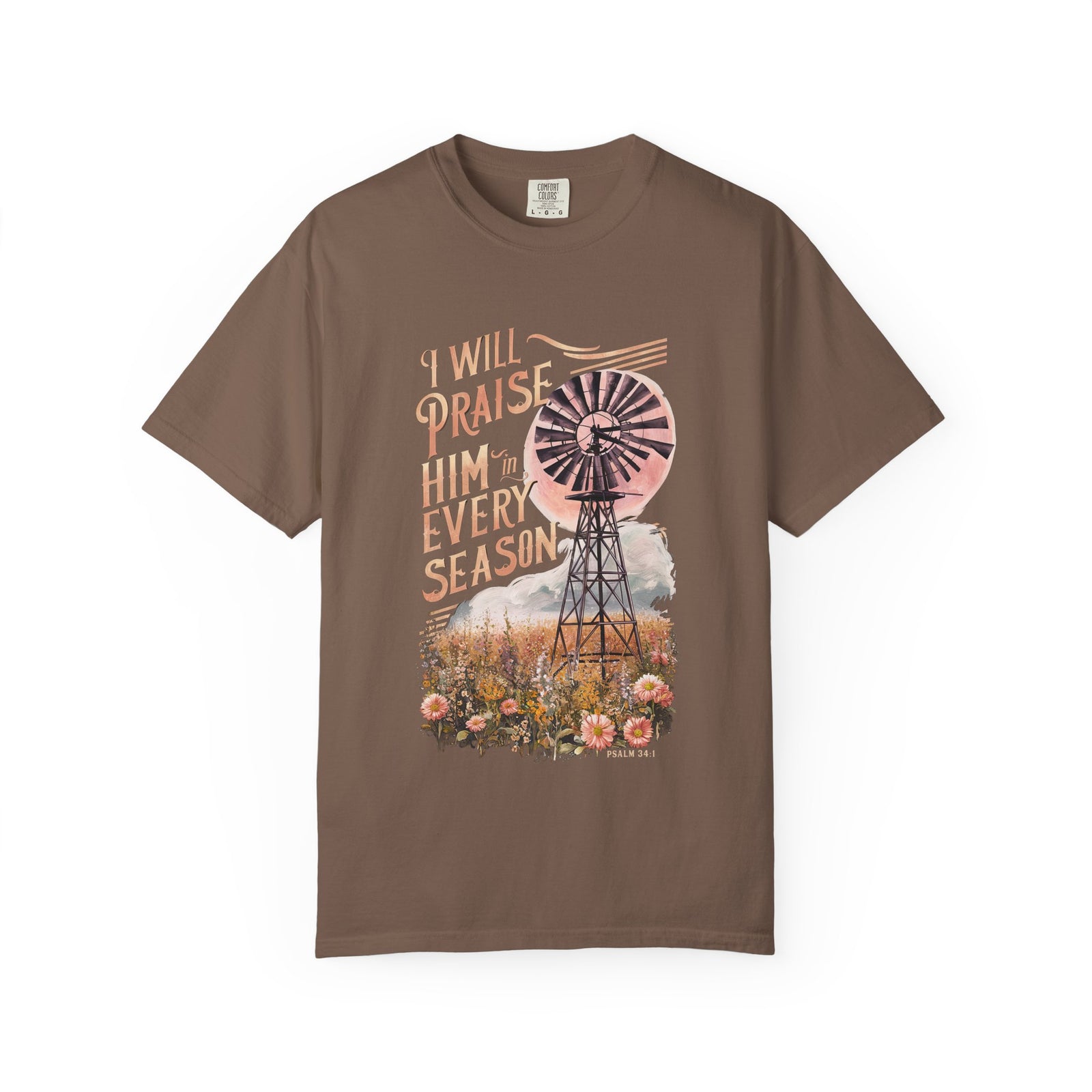 Praise Him Every Season T-Shirt Vintage Windmill Fall Christian Tee