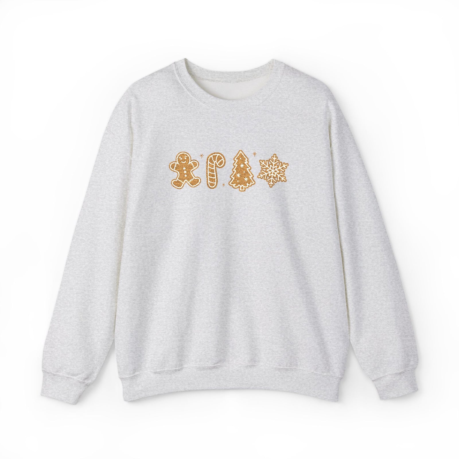 Gingerbread Cookies Heavy Blend Women's Crewneck Embroidered Christmas Holiday Sweatshirt - Sydney So Sweet