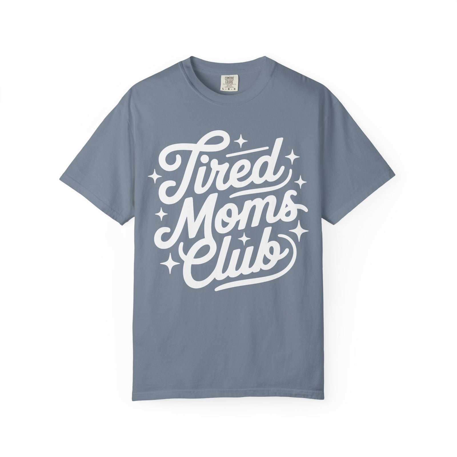 Tired Moms Club Mom T-Shirt Cute Script Graphic Tee