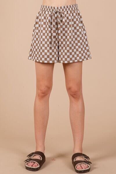 Ces Femme Checkered Round Neck Top and Shorts Set - Sydney So Sweet
