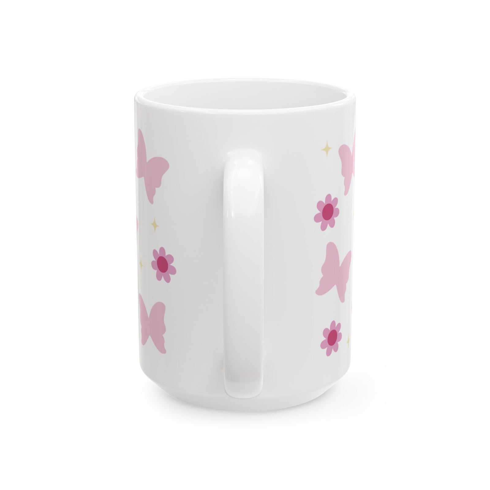 Butterflies & Daisies Cute Ceramic Mug Coffee Cup (11oz & 15oz)