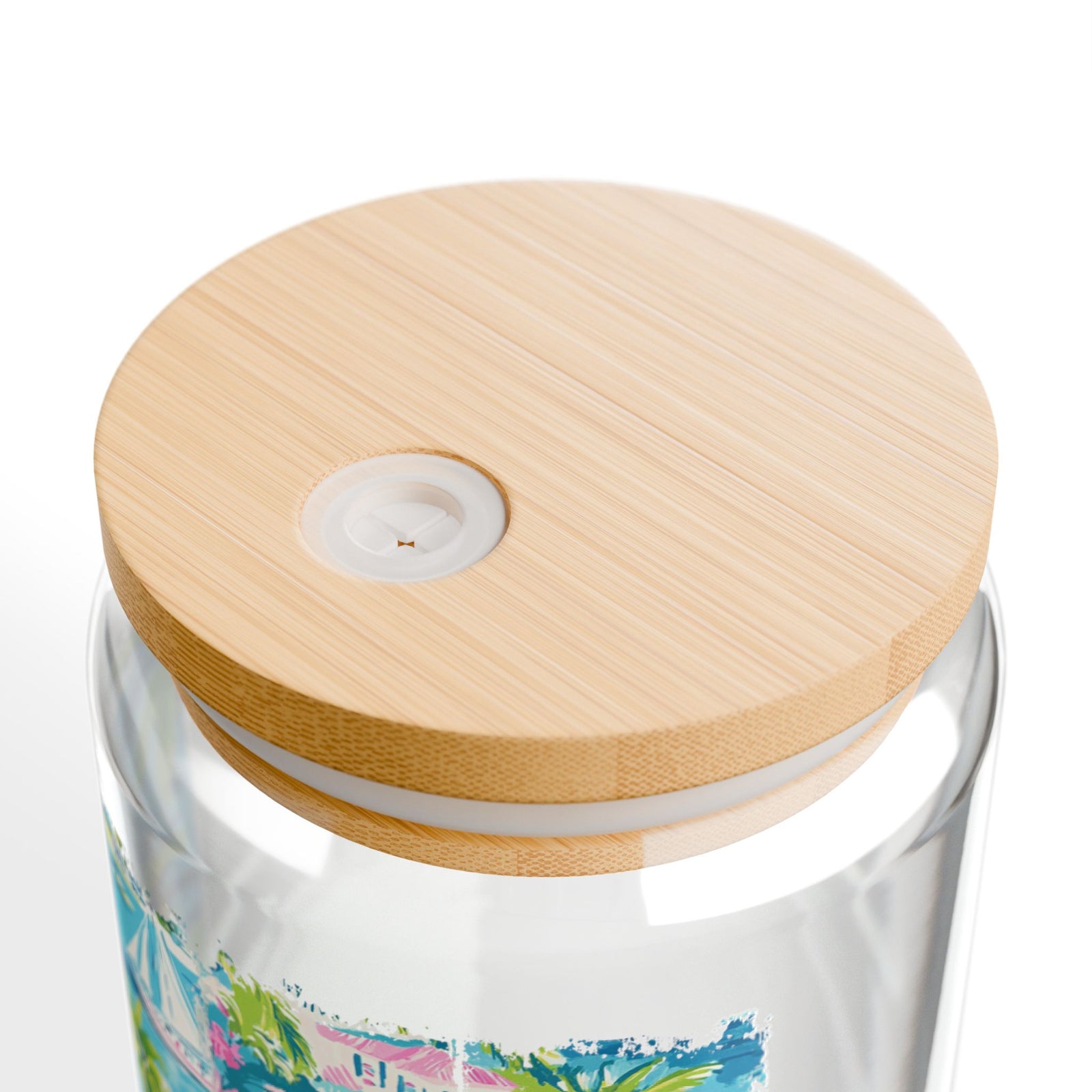 Salty Soul Tropical Beach Sipper Glass 16oz Reusable Drink Jar with Lid & Straw