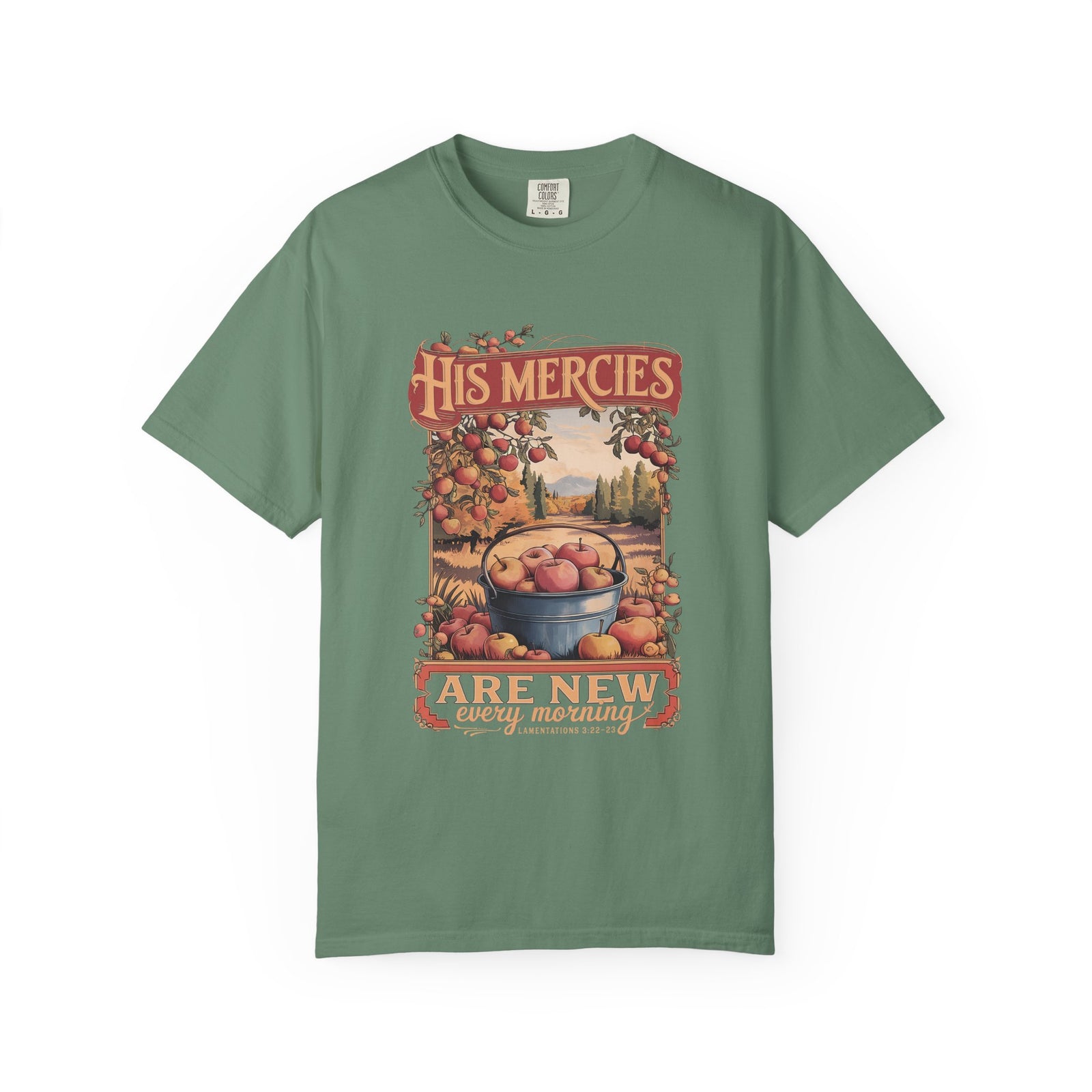 His Mercies Are New Every Morning Tee Vintage Fall Apples Christian T-Shirt