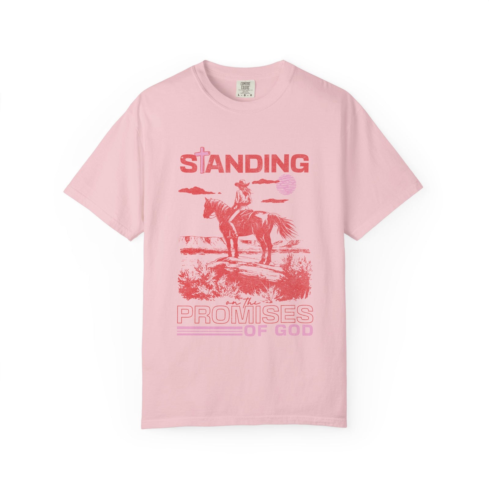Standing on the Promises of God T-Shirt Vintage Cowgirl Faith Distressed Tee