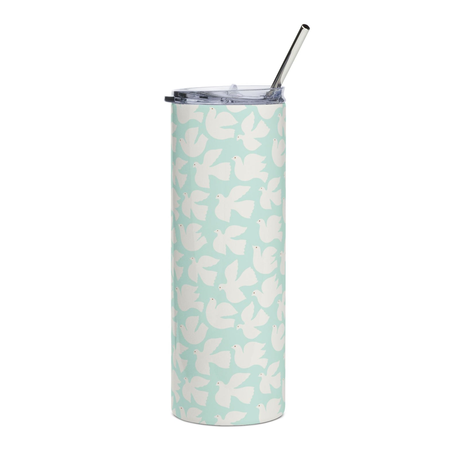 Mint Peace Dove 20oz Floral Stainless Steel Tumbler Insulated Travel Cup