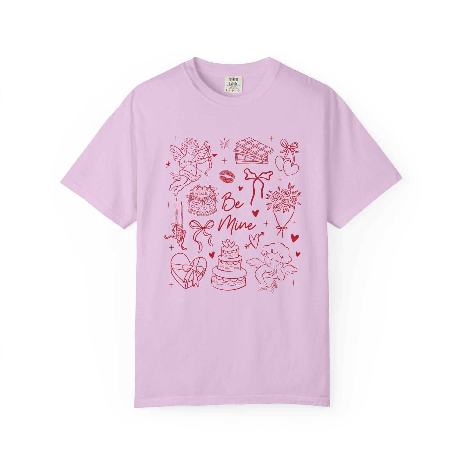 Be Mine Valentine's Day Doodles Cute Graphic Unisex Short Sleeve Tee