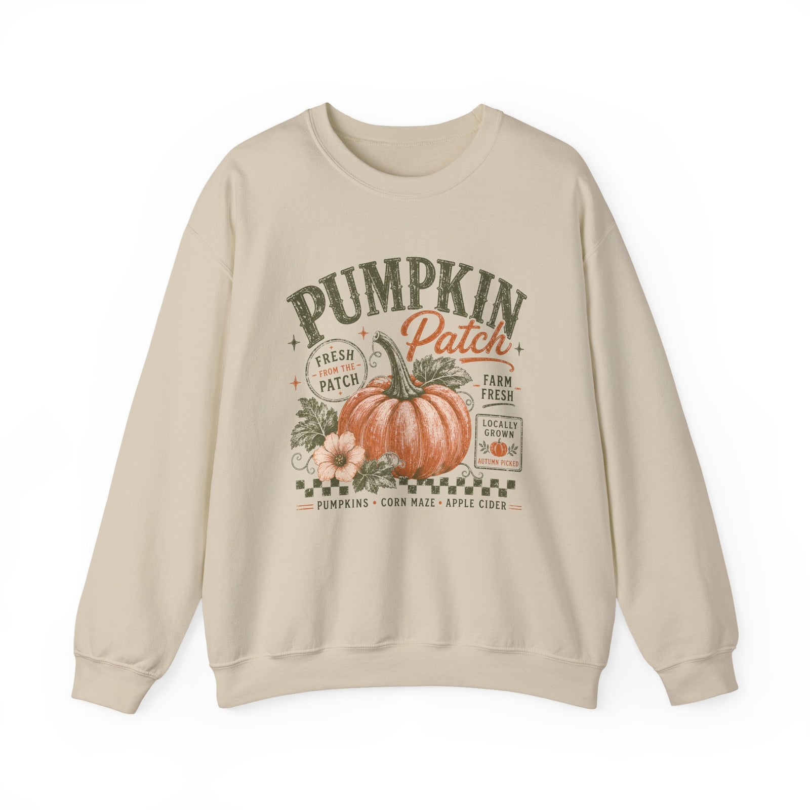 Pumpkin Patch Sweatshirt Vintage Fall Pumpkin Farm Crewneck Pullover
