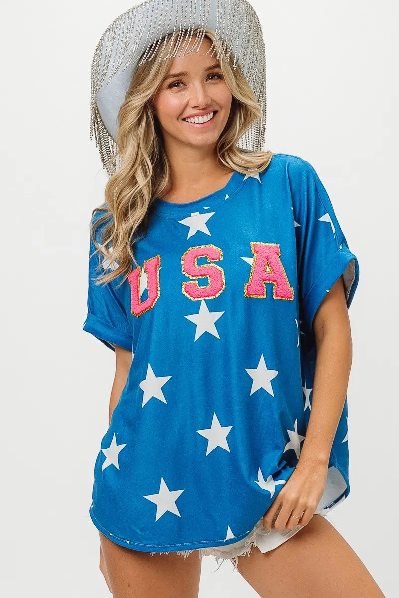 BiBi Fourth Of July Star Knit T-Shirt - Sydney So Sweet