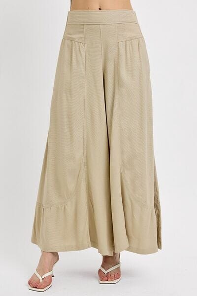 RISEN Shirring Detail Wide Leg Pants - Sydney So Sweet