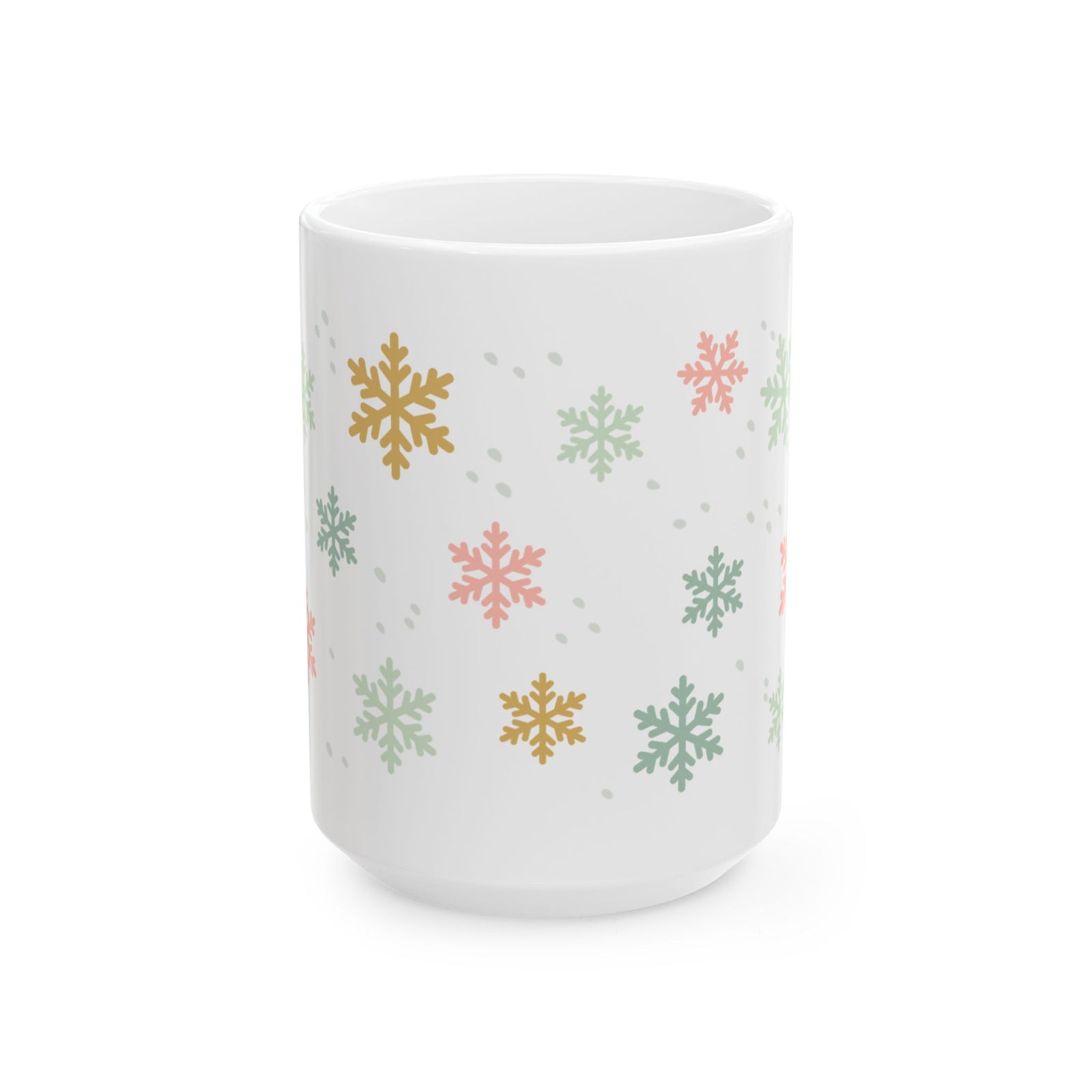 Pastel Snowflake Winter Christmas Ceramic Mug Coffee Cup (11oz & 15oz)