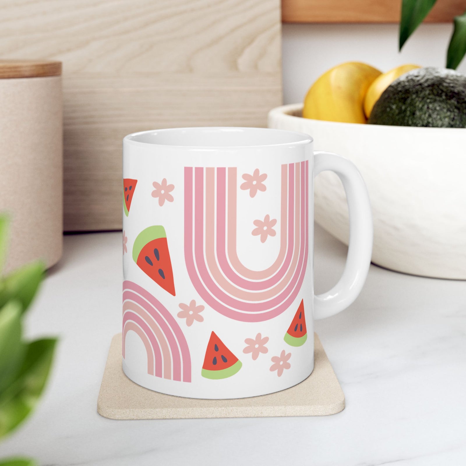 Watermelon Rainbow Cute Ceramic Mug Coffee Cup (11oz & 15oz)