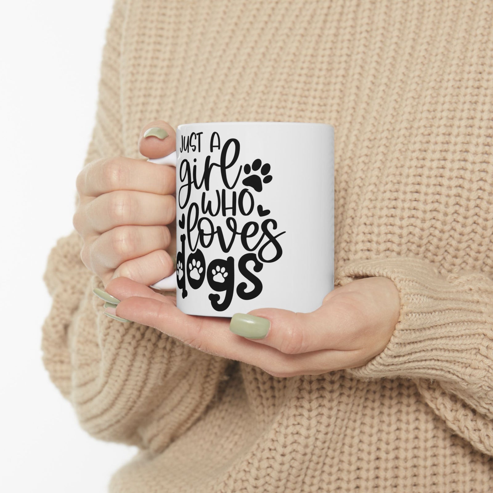 Just A Girl Who Loves Dogs Cute Ceramic Mug Coffee Cup (11oz & 15oz)