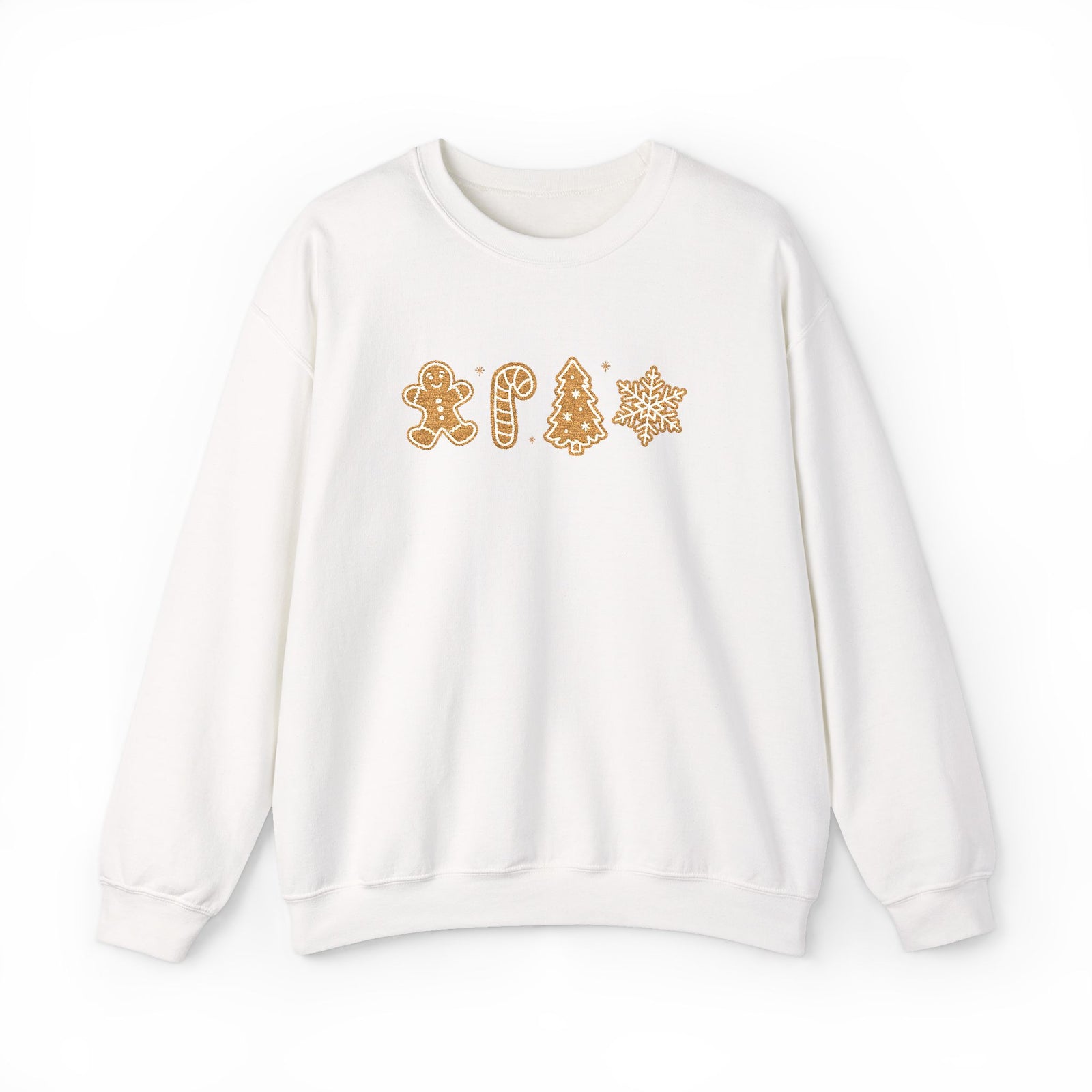 Gingerbread Cookies Heavy Blend Women's Crewneck Embroidered Christmas Holiday Sweatshirt - Sydney So Sweet