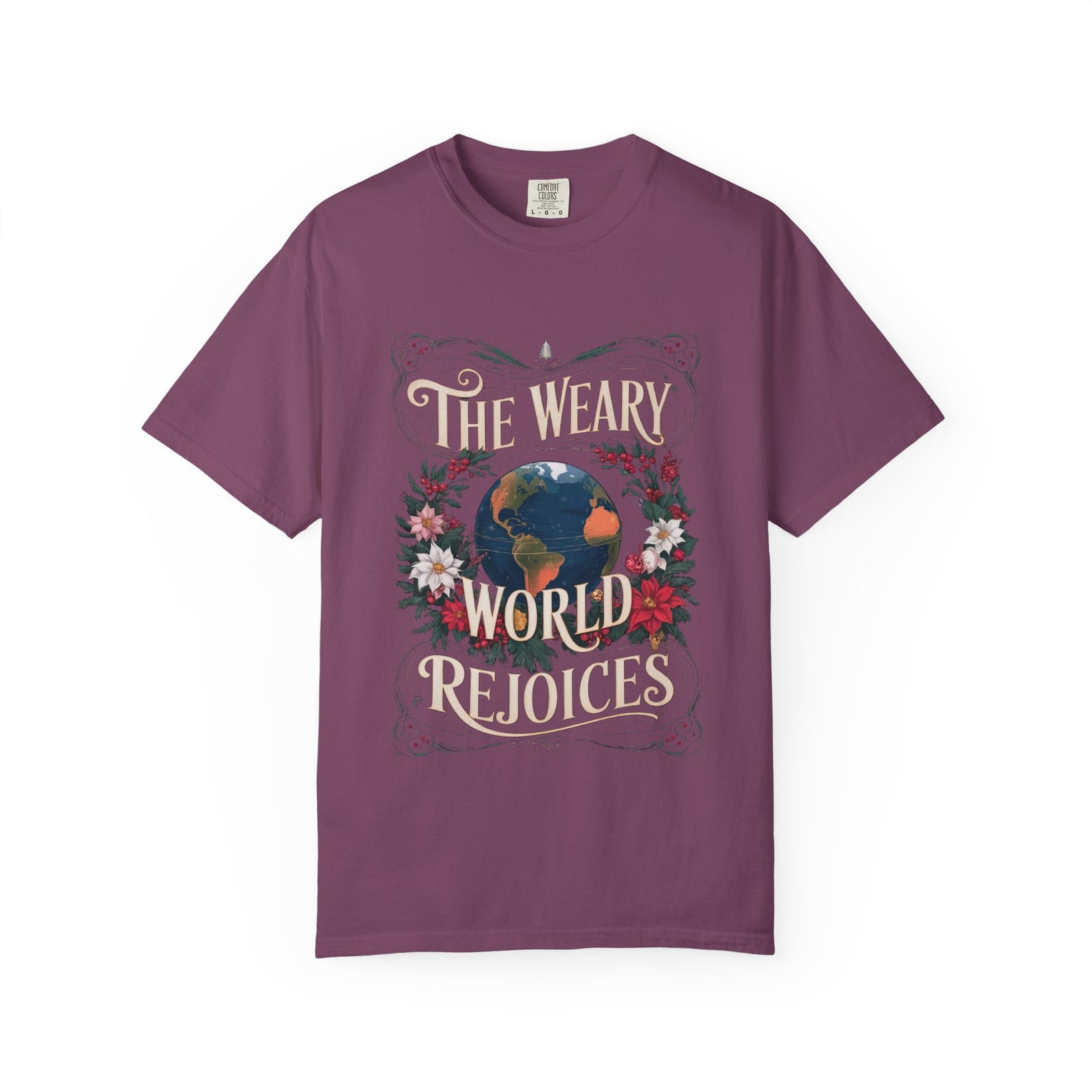 The Weary World Rejoices Christmas T-Shirt Christian Graphic Tee