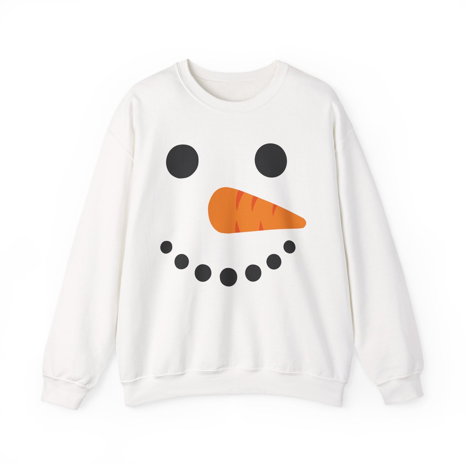 Cheerful Snowman Face Winter Crewneck Unisex Sweatshirt